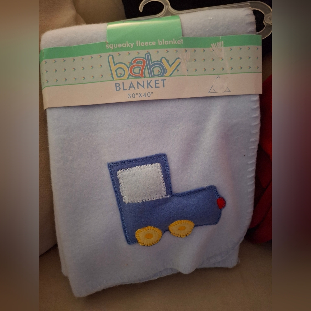 Baby Blanket with Train Design